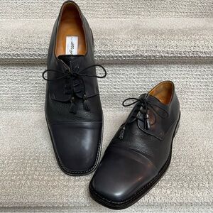 Mezlan Leather Lace Up Tassels Cap Toe Derby Mixed Textures Men’s Dress Shoes